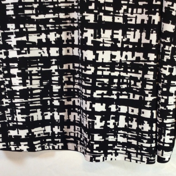 Tahari women's top black white size 2X long sleeve casual career stretch mature - Picture 4 of 12
